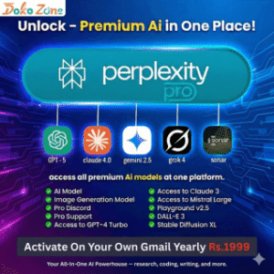 Perplexity Pro Yearly Subscription offer in Nepal Rs 1999 on DokoZone